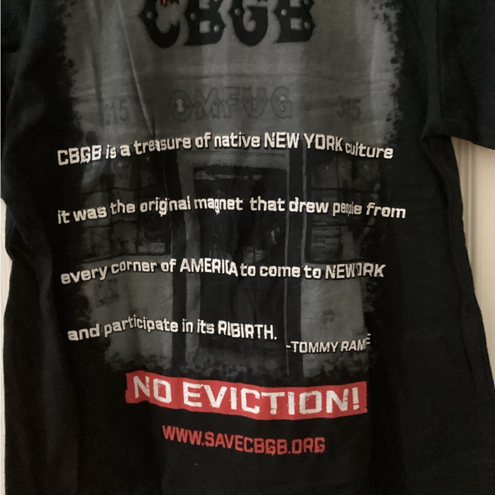NWOT Authentic SAVE CBGB T-Shirt. - Picture 3 of 4